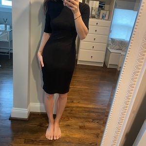 Black Zara midi sweater dress with 3 quarter length sleeves - Size S